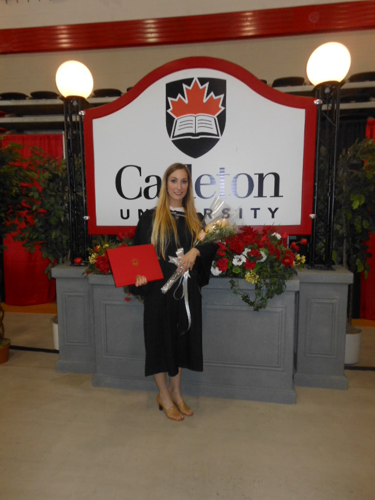 Deanna on the day of her graduation with a Bachelor of Arts, major in History from Carleton University in 2013